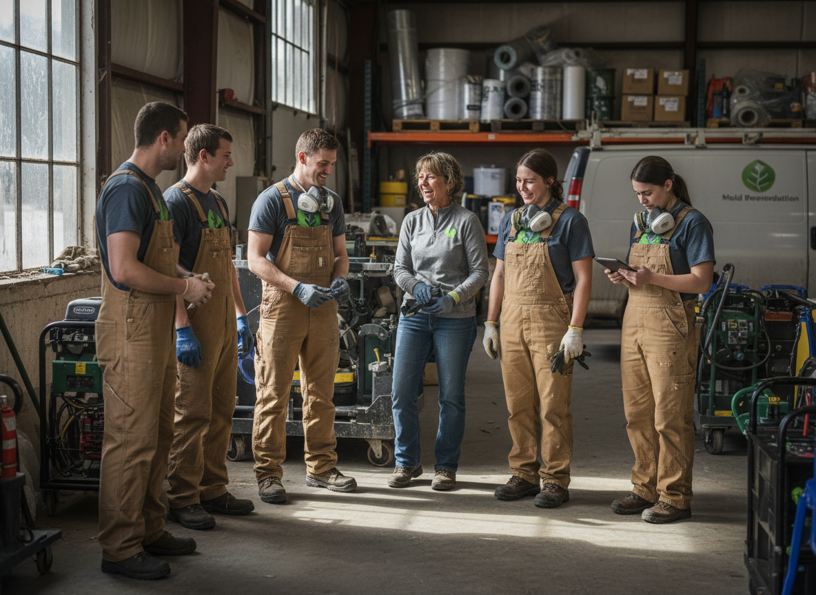 The Mold Remediation Service Edwards team at work in Edwards