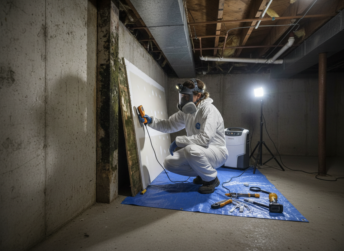 Basement mold inspection in Edwards